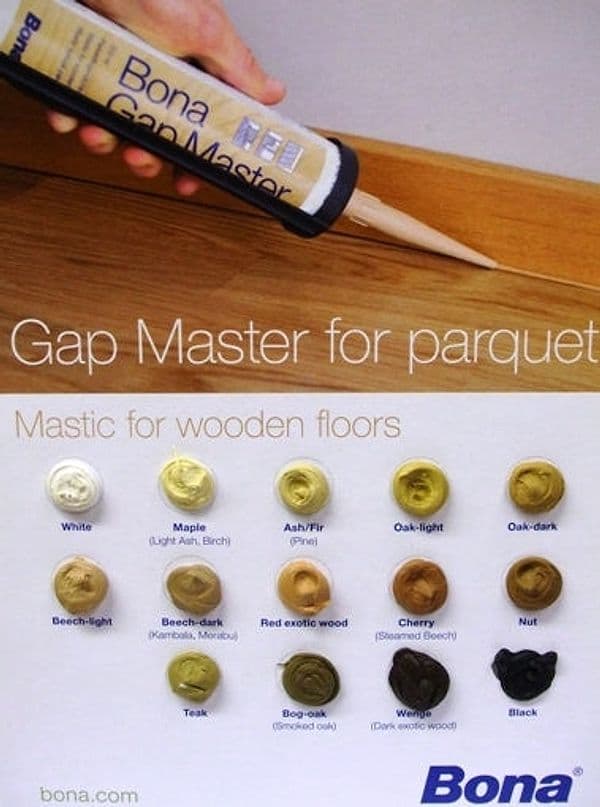 bona Gap Master stucco elastico nei colori dei vari legnami, per stuccare parquet battiscopa - Eternal Parquet