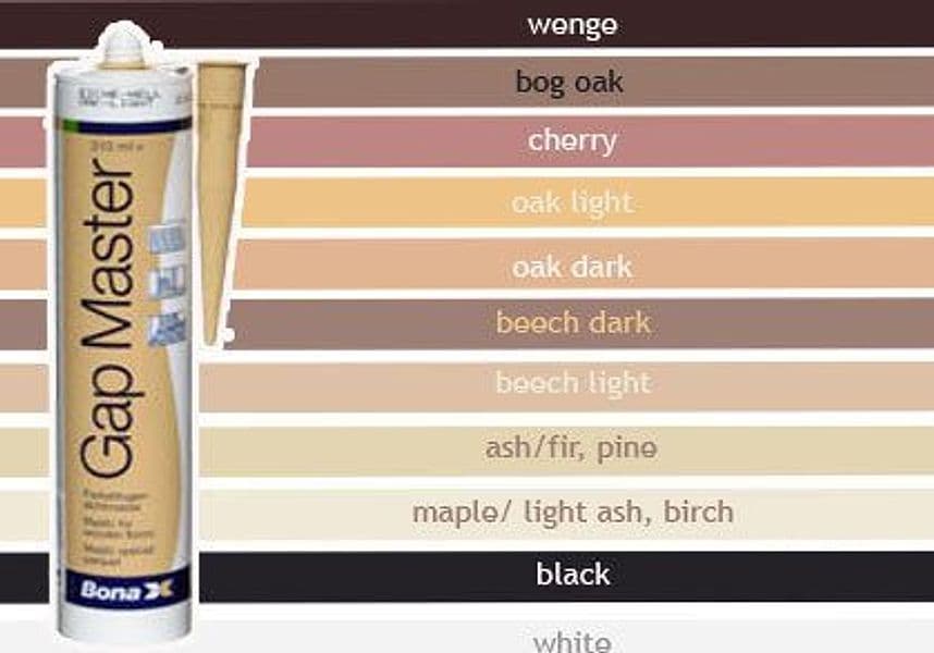 bona Gap Master stucco elastico nei colori dei vari legnami, per stuccare parquet battiscopa - Eternal Parquet
