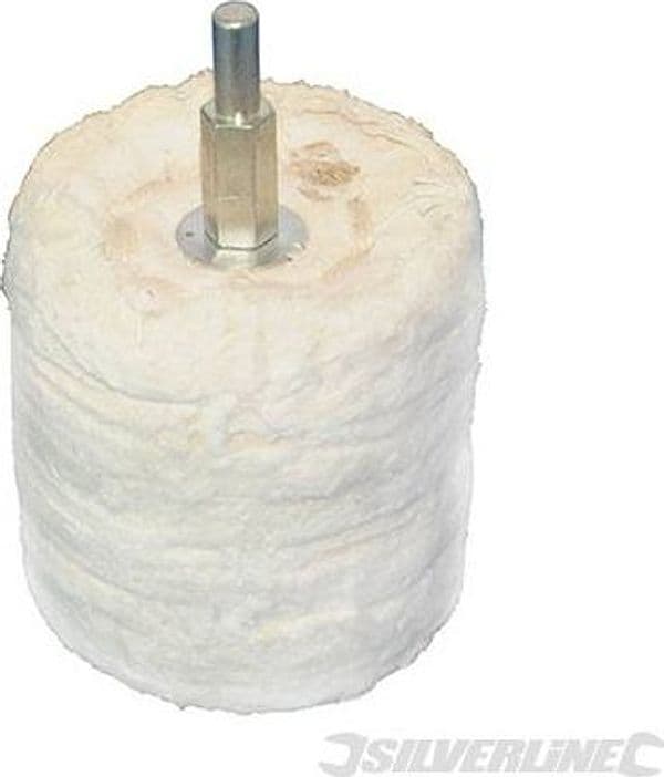 Spugna cilindro di lucidatura conica in cotone per trapani elettrici Silverline – 50mm – tessuto