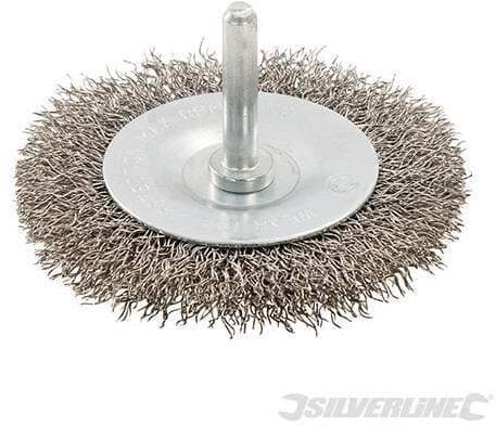 Spazzola rotante in acciaio per trapani Silverline adatta alla rimozione di ruggine vernice e sbavature da saldatura in Spazzole metalliche Eternal Brico - Ariano Irpino, commercioVirtuoso.it