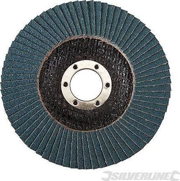 Disco a lamelle in zirconio per l'utilizzo con smerigliatrici angolari nuovo prodotto silverline