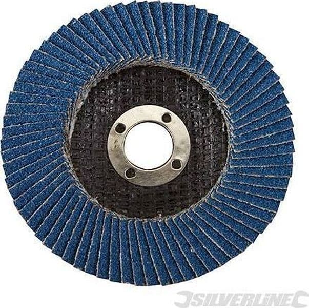 Disco a lamelle in zirconio per l'utilizzo con smerigliatrici angolari nuovo prodotto silverline in Dischi smerigliatori Eternal Brico - Ariano Irpino, commercioVirtuoso.it