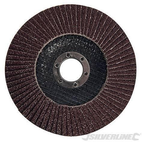 Disco a lamella in ossido di alluminio per l'utilizzo con smerigliatrici angolari portatili silverline in Dischi smerigliatori Eternal Brico - Ariano Irpino, commercioVirtuoso.it
