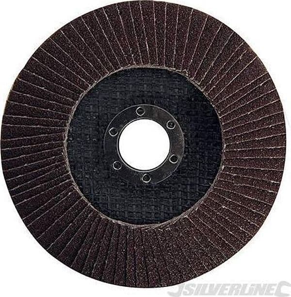 Disco a lamella in ossido di alluminio per l'utilizzo con smerigliatrici angolari portatili silverline in Dischi smerigliatori Eternal Brico - Ariano Irpino, commercioVirtuoso.it