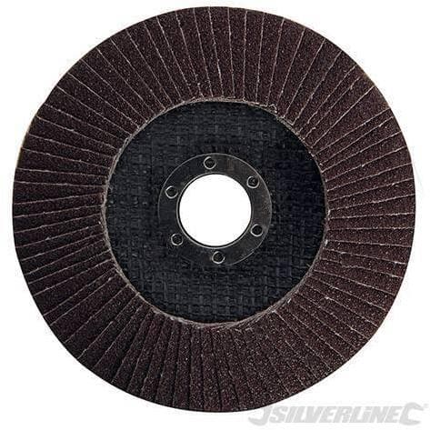 Disco a lamella in ossido di alluminio per l'utilizzo con smerigliatrici angolari portatili silverline in Dischi smerigliatori Eternal Brico - Ariano Irpino, commercioVirtuoso.it