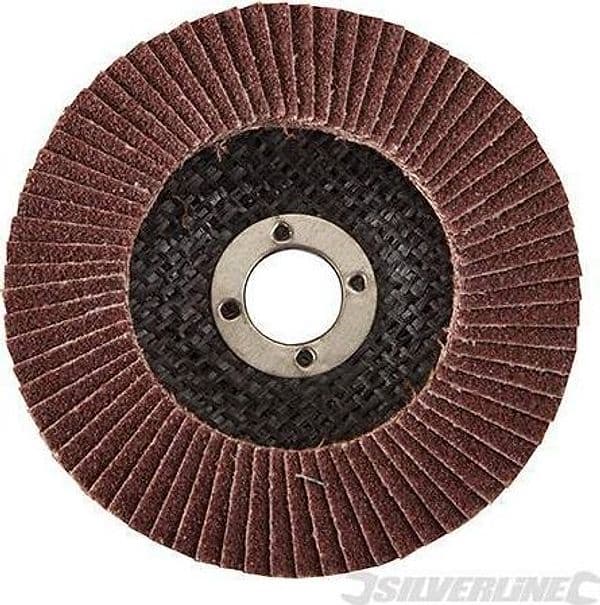 Disco a lamella in ossido di alluminio per l'utilizzo con smerigliatrici angolari portatili silverline in Dischi smerigliatori Eternal Brico - Ariano Irpino, commercioVirtuoso.it