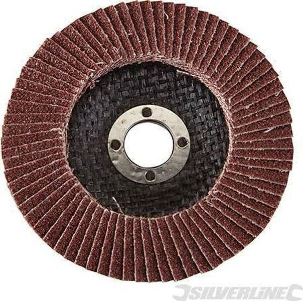 Disco a lamella in ossido di alluminio per l'utilizzo con smerigliatrici angolari portatili silverline in Dischi smerigliatori Eternal Brico - Ariano Irpino, commercioVirtuoso.it