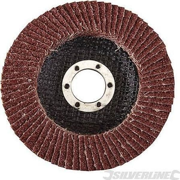 Disco a lamella in ossido di alluminio per l'utilizzo con smerigliatrici angolari portatili silverline in Dischi smerigliatori Eternal Brico - Ariano Irpino, commercioVirtuoso.it
