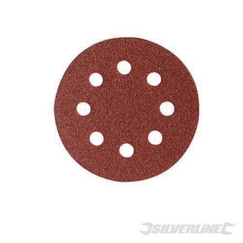 Dischi perforati con fissaggio a strappo da usare con levigatrici rotoorbitali silverline 10 pz