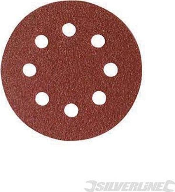 Dischi perforati con fissaggio a strappo da usare con levigatrici rotoorbitali silverline 10 pz Silverline