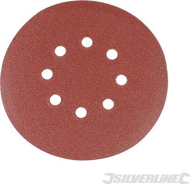 Dischi perforati con fissaggio a strappo da usare con levigatrici rotoorbitali silverline 10 pz Silverline