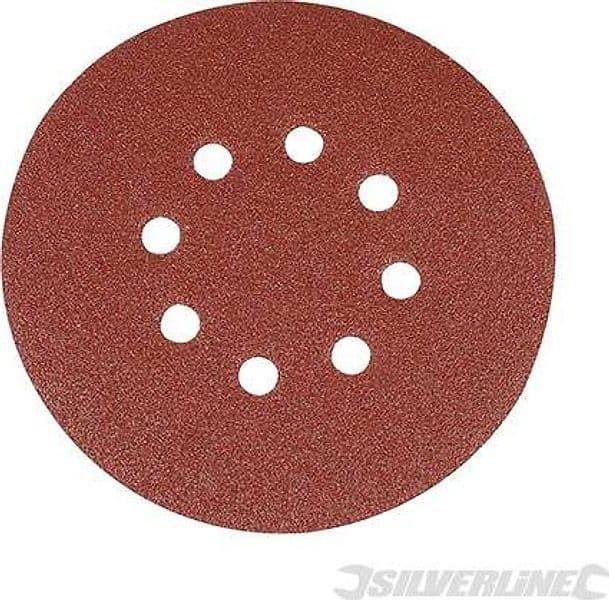 Dischi perforati con fissaggio a strappo da usare con levigatrici rotoorbitali silverline 10 pz Silverline