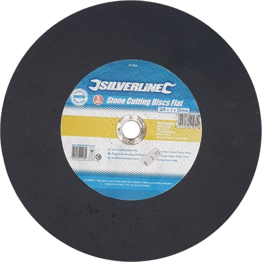 Dischi piani per taglio pietra alta resistenza silverline 300x3x20