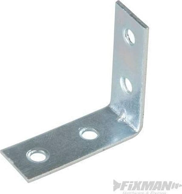 Piastra Gancio angolare per il fissaggio con fori per montaggio Fixman 10 p.zi – 50 x 1,6 x 16 mm – metallo
