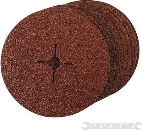 Dischi silverline in ossido di alluminio con foro tondo per smerigliatrici angolari varie grane Silverline