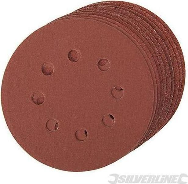 Dischi perforati silverline a fissaggio strappo con 8 fori per l'estrazione della polvere – 4 x 60, 2 x 80, 120, 240G – pelle