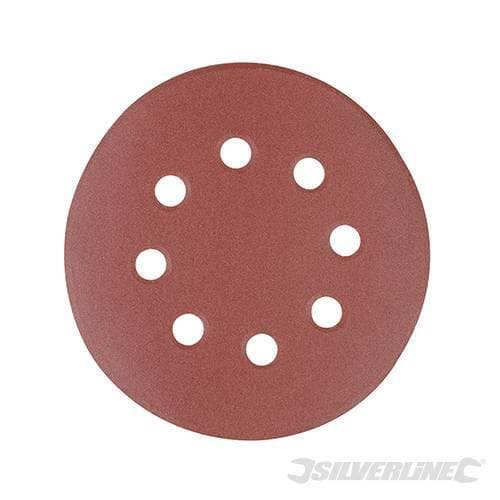 Dischi perforati silverline a fissaggio strappo con 8 fori per l'estrazione della polvere Silverline
