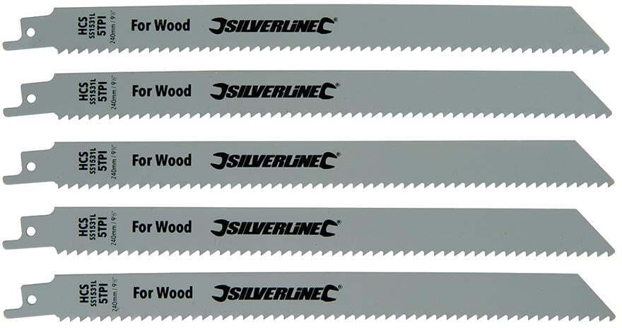 Lame in acciaio silverline per sega a gattuccio per tagliare legno alberi pallet 5pz