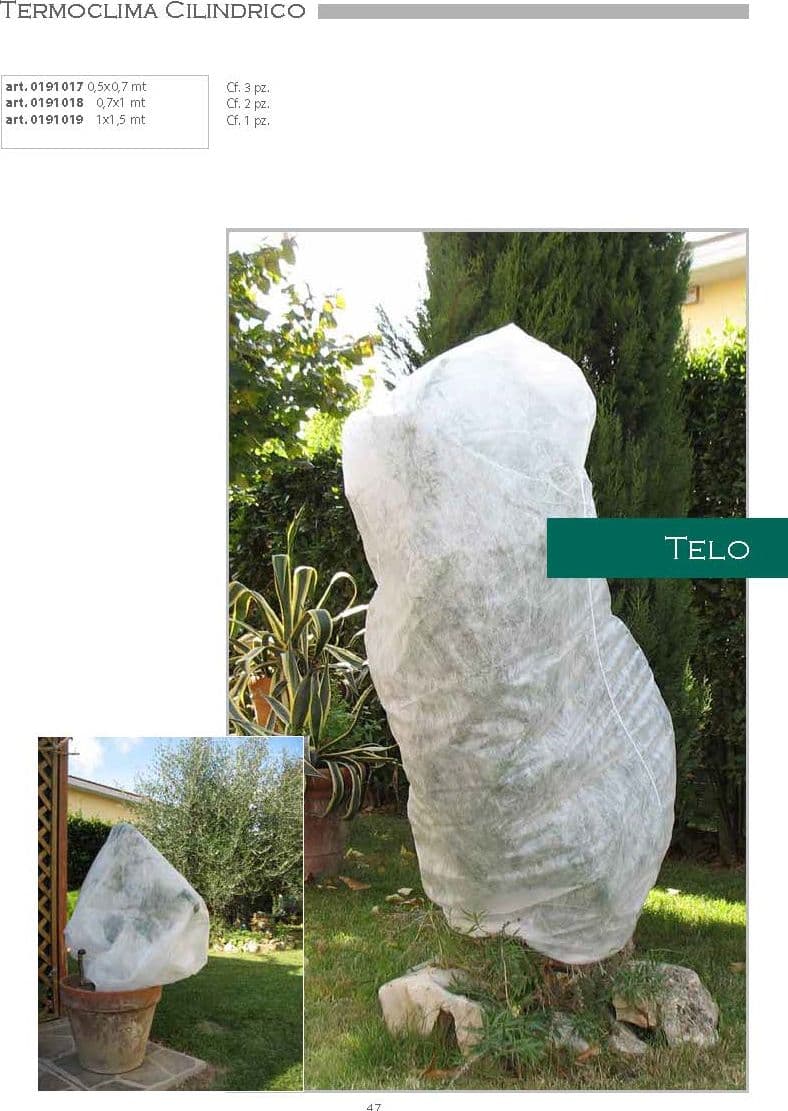 Telo Cappuccio Termoclima TNT antigelo per piante e albero tessuto bianco varie misure - 2