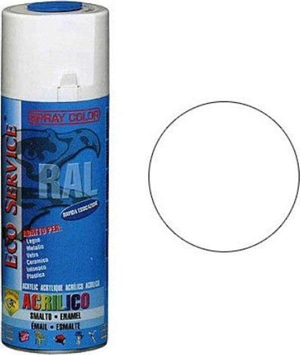 Bomboletta TP010 - SMALTO ACRILICO SPRAY 100% 400 ML PER ESTERNI ED INTERNI ECO SERVICE – BIANCO OPACO – blu