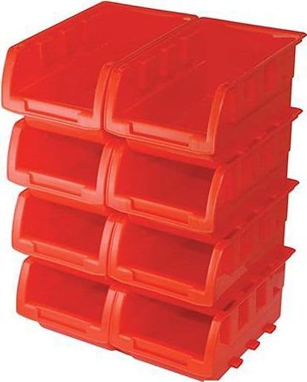 Set di 8 cassette impilabili,  misure 165 x 105 x 75 mm silverline per utensili