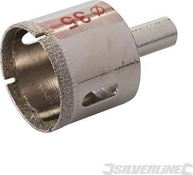 Sega a tazza diamantata per forare piastrelle , vetro, marmo, ardesia e gres porcellanato varie mis. silverline