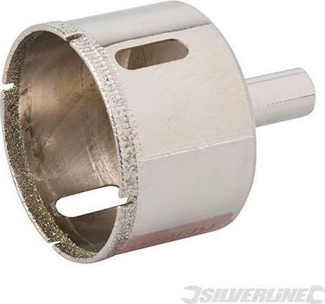 Sega a tazza diamantata per forare piastrelle , vetro, marmo, ardesia e gres porcellanato varie mis. silverline