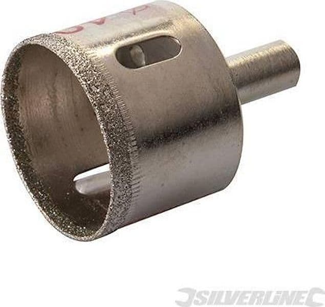 Sega a tazza diamantata per forare piastrelle , vetro, marmo, ardesia e gres porcellanato varie mis. silverline