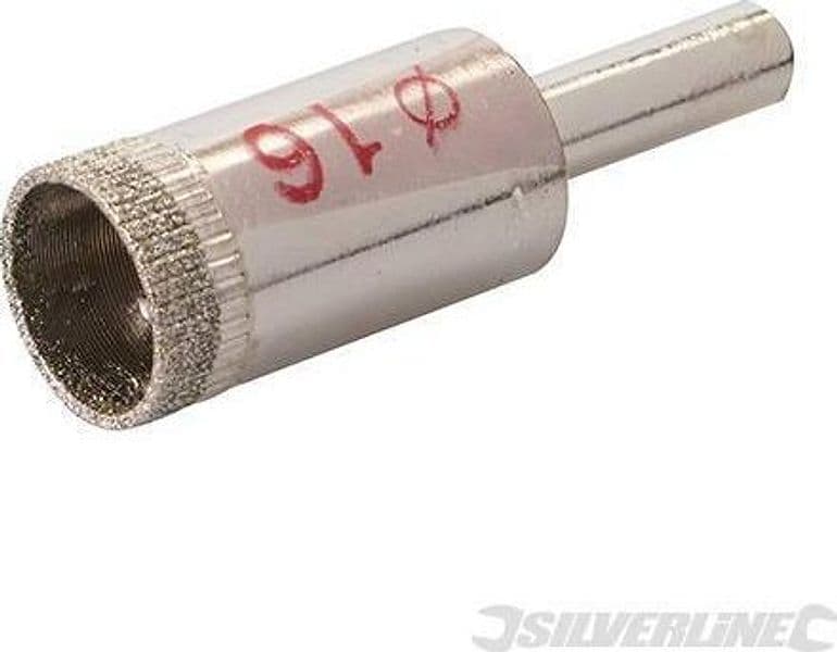 Sega a tazza diamantata per forare piastrelle , vetro, marmo, ardesia e gres porcellanato varie mis. silverline