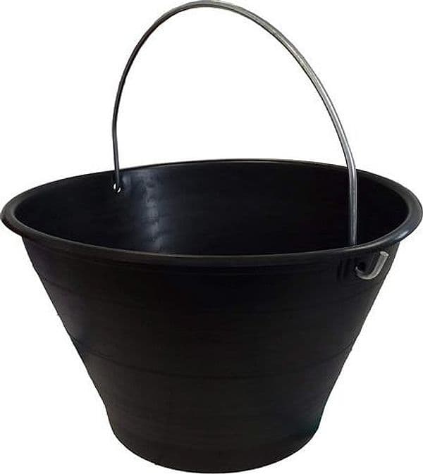 Secchio nero da muratore caldarella in plastica da 8 litri