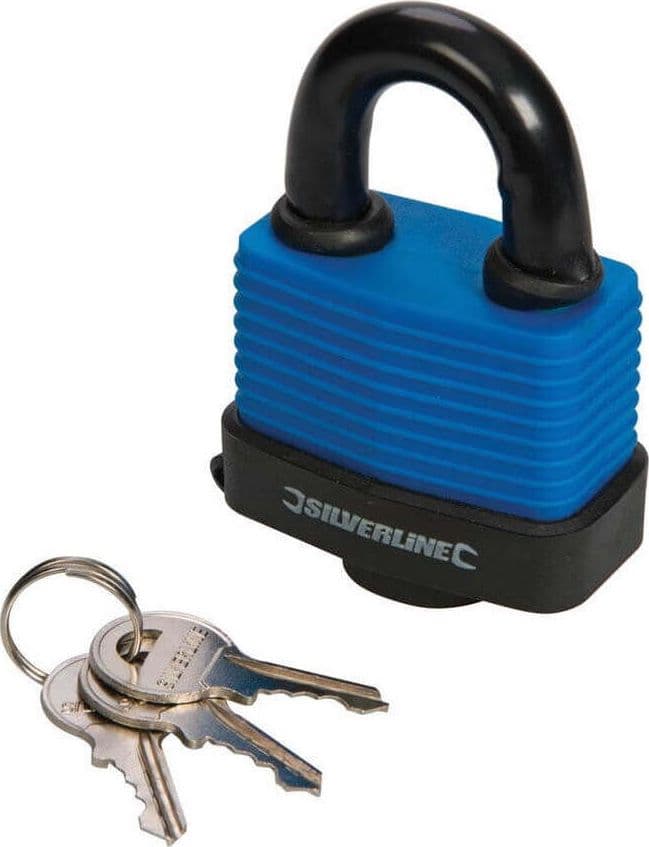 Lucchetto impermeabile con meccanismo in ottone massiccio da esterno misure 60 mm silverline