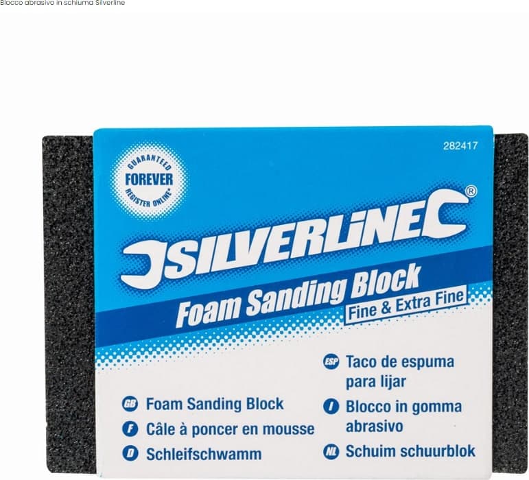 Blocco in gomma medio abrasivo per levigare qualsiasi materiale 70 x 100 x 25 mm silverline - 2