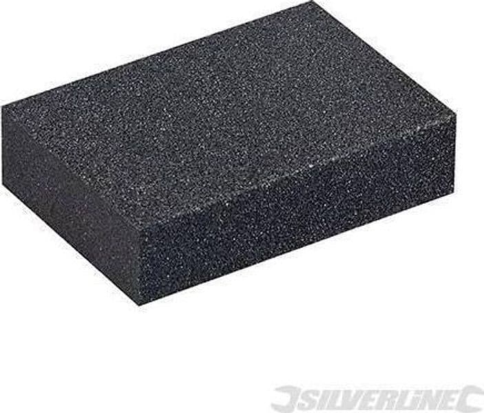 Blocco in gomma medio abrasivo per levigare qualsiasi materiale 70 x 100 x 25 mm silverline