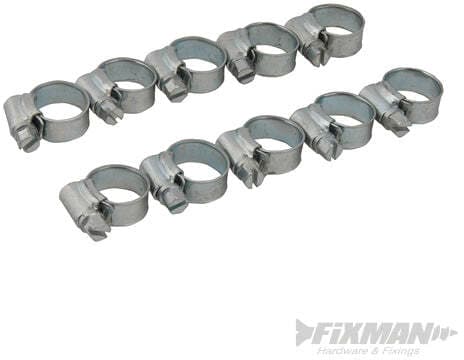 FASCETTE DI SERRAGGIO PER TUBI IN GOMMA, IN PLASTICA E FLESSIBILI 10 PZ FIXMAN