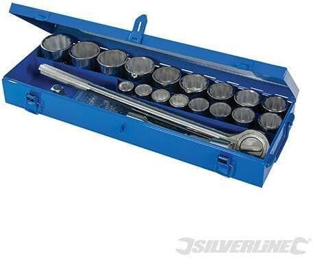 Set Silverline chiavi a bussola 1/4" cricchetto 38 Pezzi + valigetta meccanica