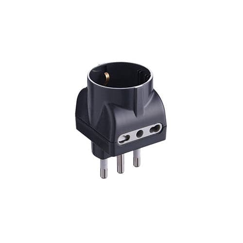 ADATTATORE TRIPLO SCHUKO/BIVALENTE 16A 2P+T prese 10/16A 2P+T Prese Spine electraline