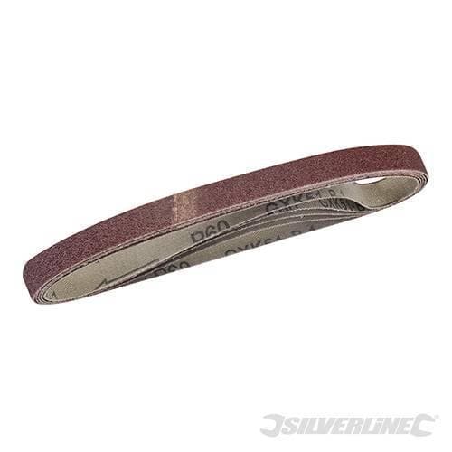 Nastri abrasivi 10 x 330 mm in ossido di alluminio per levigatrici a nastro silverline Silverline