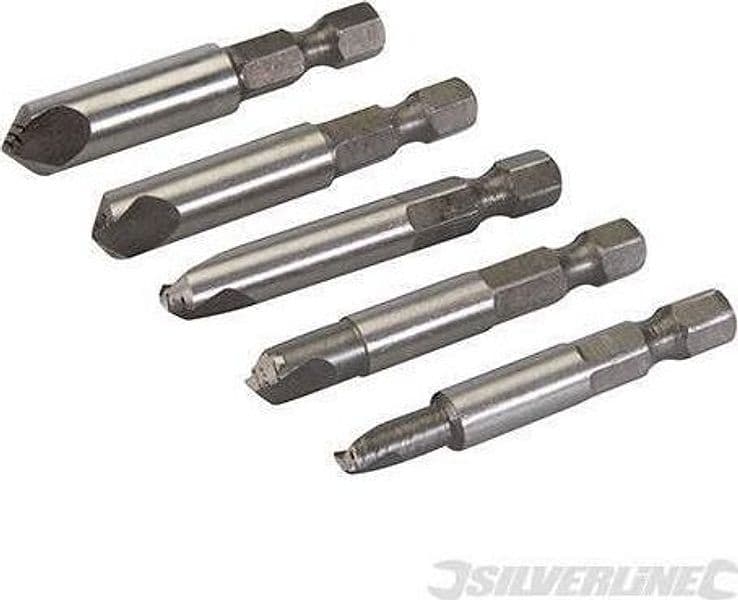 Estrattori per rimuovere viti rotte danneggiate per trapano Silverline 5 pz