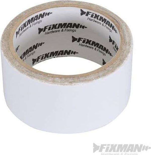 Nastro biadesivo ad altissima tenuta per metalli plastica vetro legno FIXMAN – 50 mm x 2,5 m – bianco