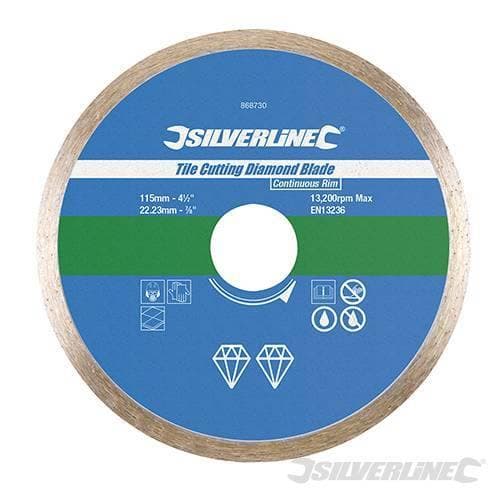 Lama diamantata a disco per taglio piastrelle ideale con smerigliatrici angolari Silverline Silverline