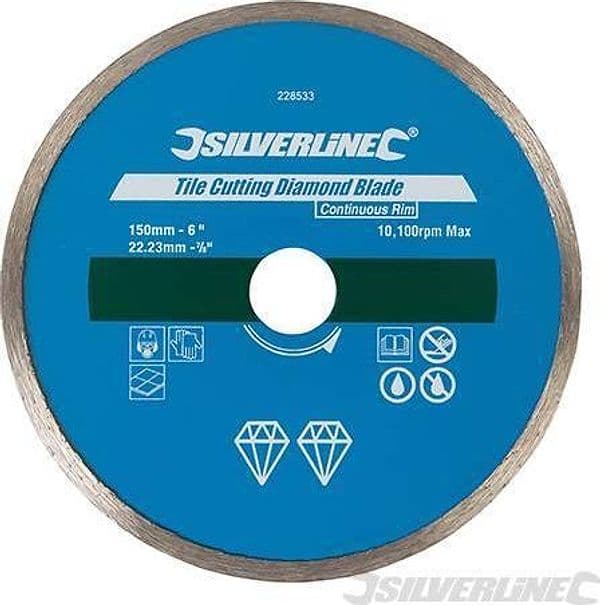 Lama diamantata a disco per taglio piastrelle ideale con smerigliatrici angolari Silverline Silverline