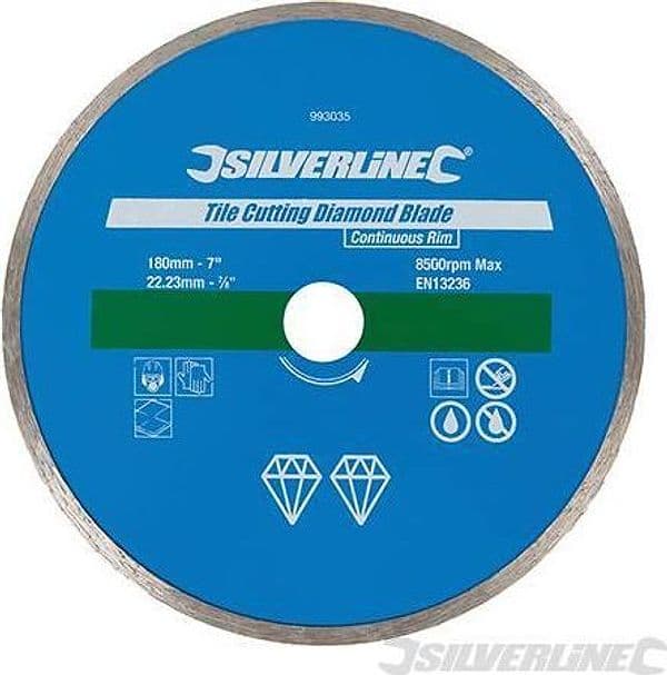 Lama diamantata a disco per taglio piastrelle ideale con smerigliatrici angolari Silverline Silverline
