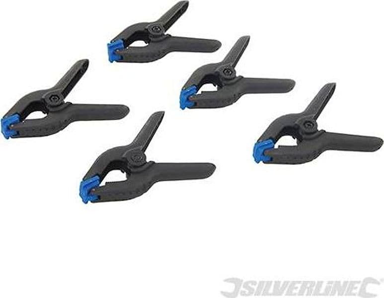 Pinza morsetto a molla 5Pz in plastica laboratorio magazzino Silverline Prezzo - 6