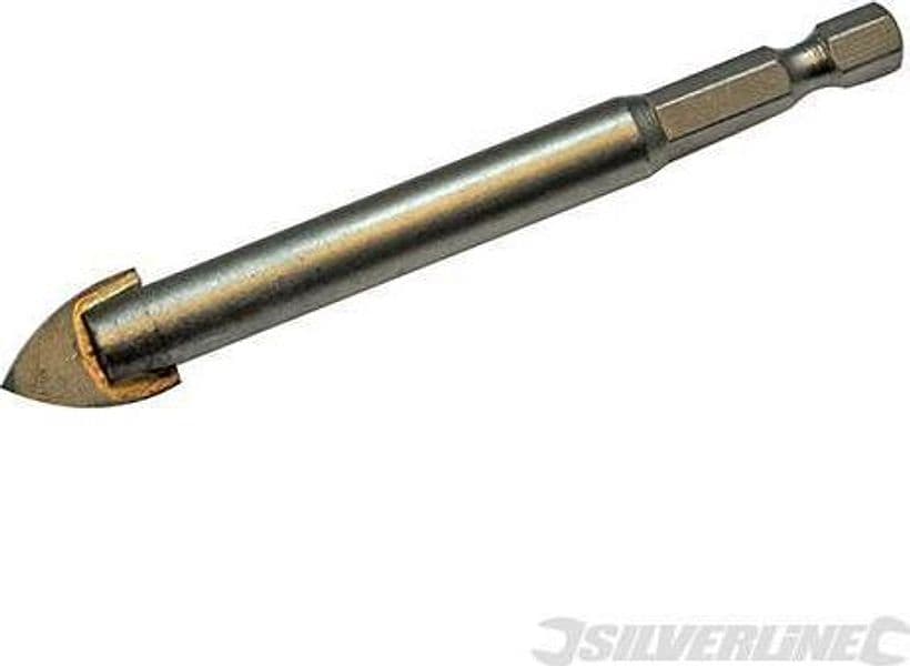 Punte in tungsteno da trapano a lancia per vetro e piastrelle attacco esagonale Silverline silverline