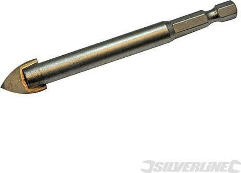Punte in tungsteno da trapano a lancia per vetro e piastrelle attacco esagonale Silverline silverline