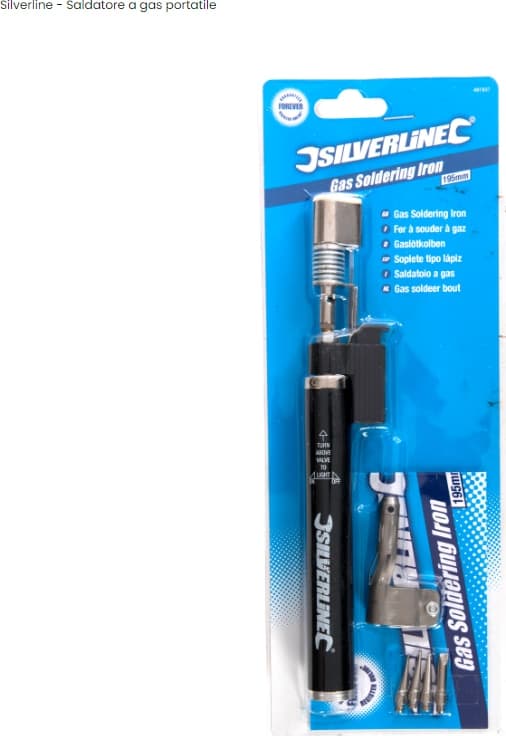 Saldatore a gas Silverline accensione elettronica e regolazione calore portatile - 2