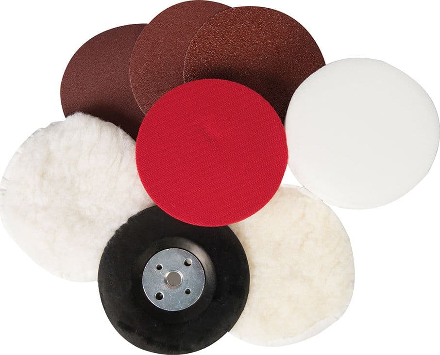 Kit di levigatira e lucidatura Silverline per Smerigliatrici 180mm