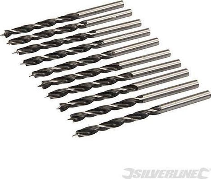 Punte con punta di centraggio e scanalatura doppia per legno Silverline 612120 silverline