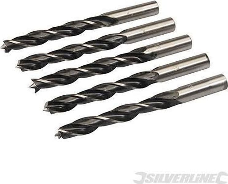 Punte con punta di centraggio e scanalatura doppia per legno Silverline 612120 silverline