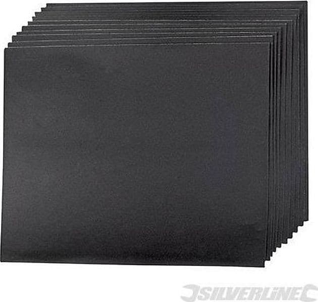 Carta abrasiva a secco e ad acqua con supporto in lattice impermeabile per la levigatura – Grana 320 – Silverline – libro